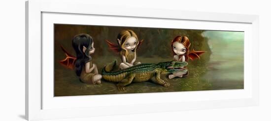 Befriending an Alligator-Jasmine Becket-Griffith-Framed Art Print