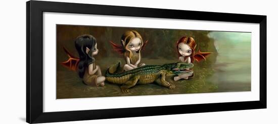 Befriending an Alligator-Jasmine Becket-Griffith-Framed Art Print