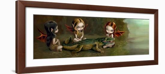 Befriending an Alligator-Jasmine Becket-Griffith-Framed Art Print