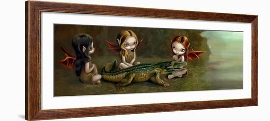 Befriending an Alligator-Jasmine Becket-Griffith-Framed Art Print