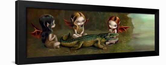 Befriending an Alligator-Jasmine Becket-Griffith-Framed Art Print