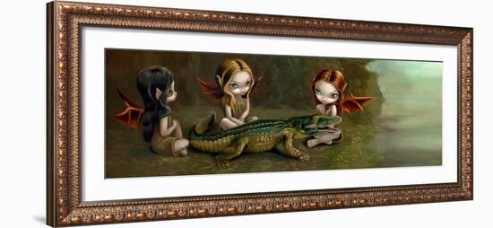 Befriending an Alligator-Jasmine Becket-Griffith-Framed Art Print