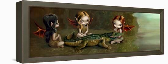 Befriending an Alligator-Jasmine Becket-Griffith-Framed Stretched Canvas