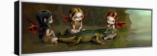 Befriending an Alligator-Jasmine Becket-Griffith-Framed Stretched Canvas