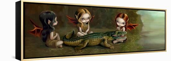 Befriending an Alligator-Jasmine Becket-Griffith-Framed Stretched Canvas