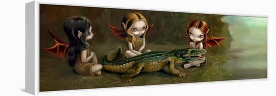 Befriending an Alligator-Jasmine Becket-Griffith-Framed Stretched Canvas