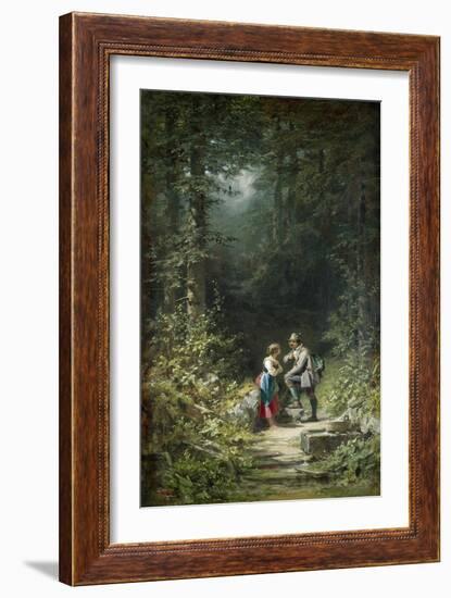 Begegnung Im Walde (Jaeger Und Sennerin), um 1858-Carl Spitzweg-Framed Giclee Print