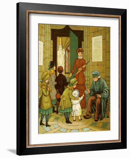 Beggar at church doors-Thomas Crane-Framed Giclee Print