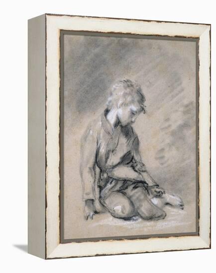 Beggar Boy, About 1780 (Black Chalk and Stump, Heightened with White, on Pale Buff Paper)-Thomas Gainsborough-Framed Premier Image Canvas