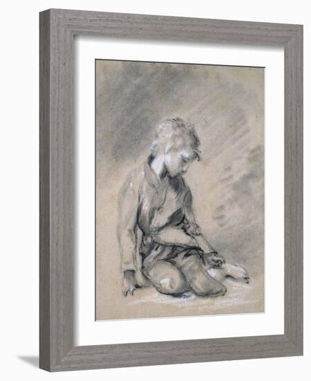 Beggar Boy, About 1780 (Black Chalk and Stump, Heightened with White, on Pale Buff Paper)-Thomas Gainsborough-Framed Giclee Print