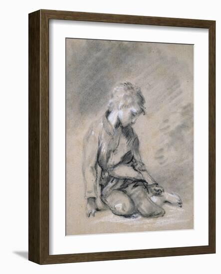 Beggar Boy, About 1780 (Black Chalk and Stump, Heightened with White, on Pale Buff Paper)-Thomas Gainsborough-Framed Giclee Print