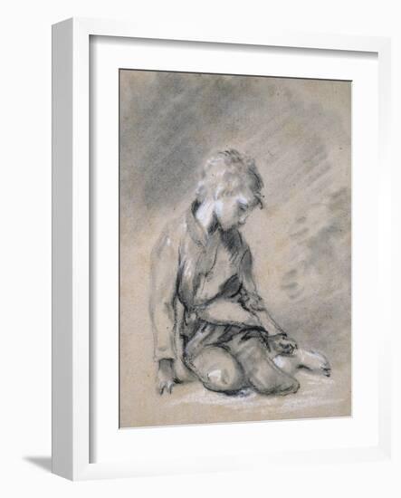 Beggar Boy, About 1780 (Black Chalk and Stump, Heightened with White, on Pale Buff Paper)-Thomas Gainsborough-Framed Giclee Print