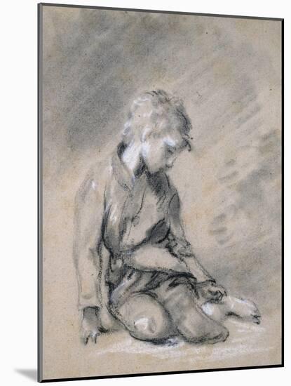 Beggar Boy, About 1780 (Black Chalk and Stump, Heightened with White, on Pale Buff Paper)-Thomas Gainsborough-Mounted Giclee Print