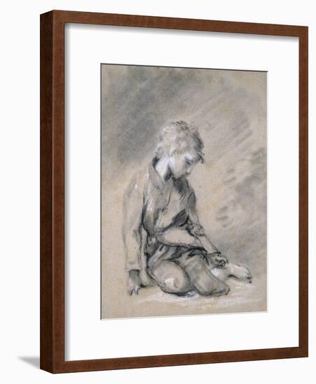 Beggar Boy, About 1780 (Black Chalk and Stump, Heightened with White, on Pale Buff Paper)-Thomas Gainsborough-Framed Giclee Print