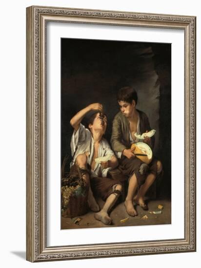 Beggar Boys Eating Grapes and Melons, 1645/46-Bartolomé Estéban Murillo-Framed Giclee Print