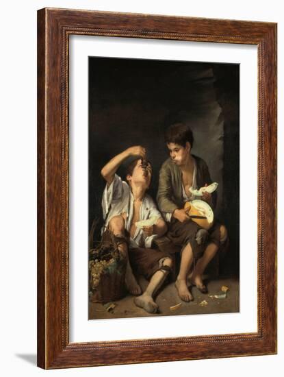 Beggar Boys Eating Grapes and Melons, 1645/46-Bartolomé Estéban Murillo-Framed Giclee Print