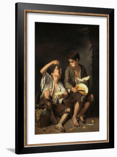 Beggar Boys Eating Grapes and Melons, 1645/46-Bartolomé Estéban Murillo-Framed Giclee Print