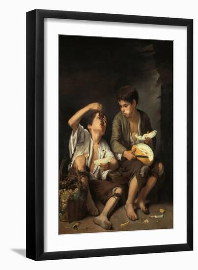 Beggar Boys Eating Grapes and Melons, 1645/46-Bartolomé Estéban Murillo-Framed Giclee Print