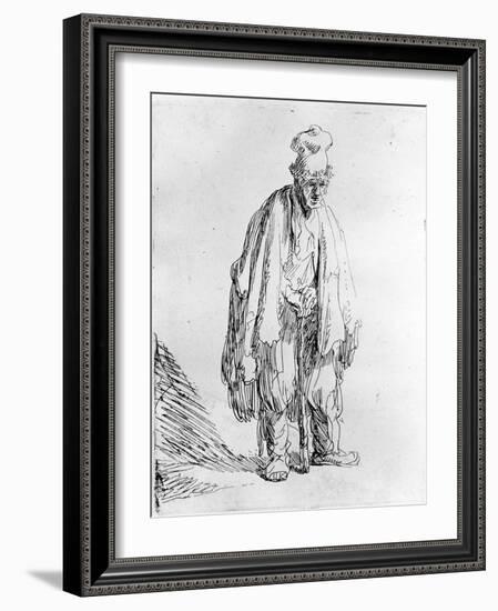 Beggar in a High Cap, C.1630 (Etching)-Rembrandt van Rijn-Framed Giclee Print