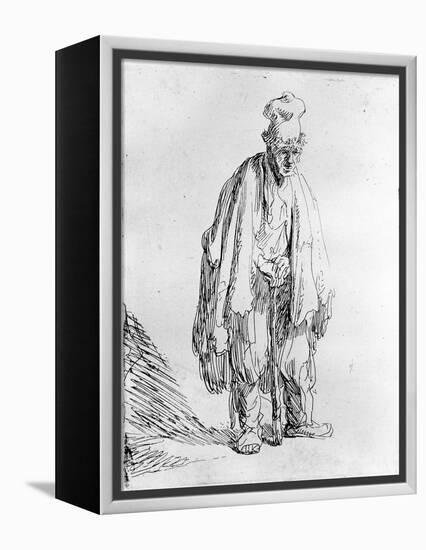 Beggar in a High Cap, C.1630 (Etching)-Rembrandt van Rijn-Framed Premier Image Canvas