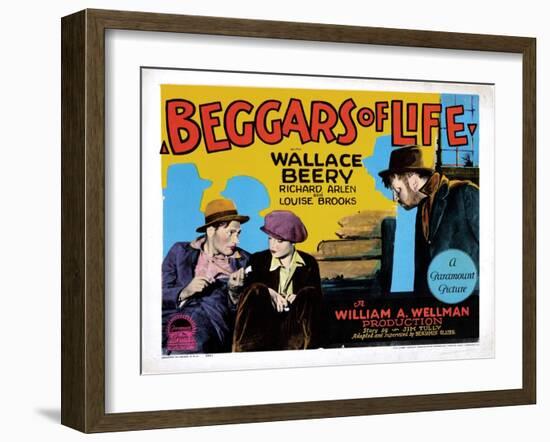 Beggars of Life, Richard Arlen, Louise Brooks, Wallace Beery, 1928-null-Framed Art Print