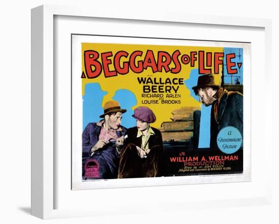 Beggars of Life, Richard Arlen, Louise Brooks, Wallace Beery, 1928-null-Framed Art Print