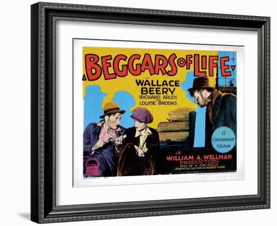 Beggars of Life, Richard Arlen, Louise Brooks, Wallace Beery, 1928-null-Framed Art Print