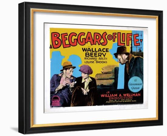 Beggars of Life, Richard Arlen, Louise Brooks, Wallace Beery, 1928-null-Framed Art Print