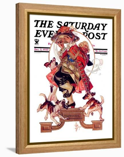 "Begging for Turkey," Saturday Evening Post Cover, December 2, 1933-Joseph Christian Leyendecker-Framed Premier Image Canvas