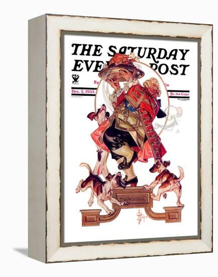 "Begging for Turkey," Saturday Evening Post Cover, December 2, 1933-Joseph Christian Leyendecker-Framed Premier Image Canvas