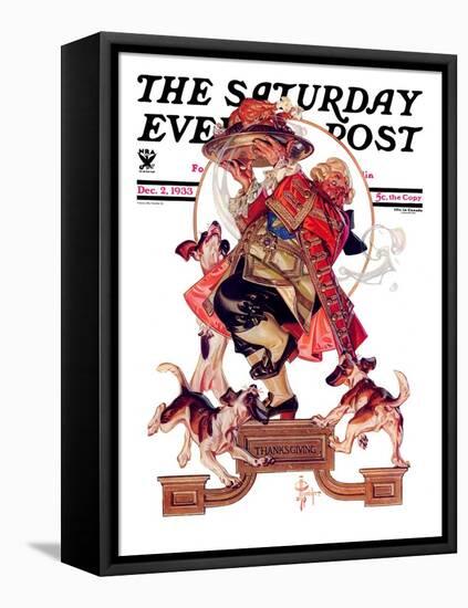 "Begging for Turkey," Saturday Evening Post Cover, December 2, 1933-Joseph Christian Leyendecker-Framed Premier Image Canvas