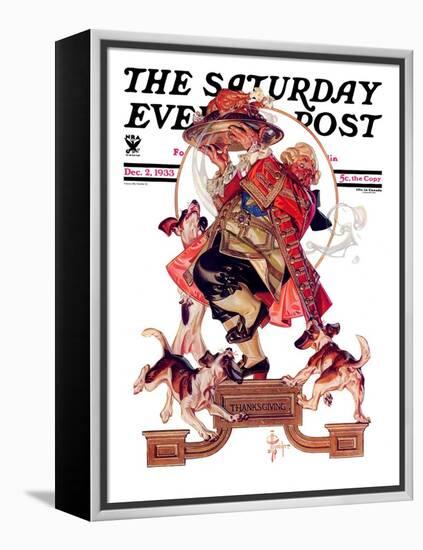 "Begging for Turkey," Saturday Evening Post Cover, December 2, 1933-Joseph Christian Leyendecker-Framed Premier Image Canvas