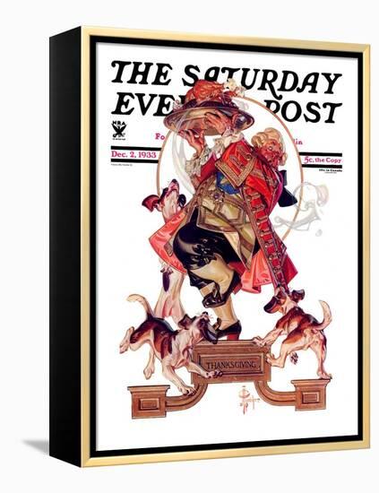 "Begging for Turkey," Saturday Evening Post Cover, December 2, 1933-Joseph Christian Leyendecker-Framed Premier Image Canvas