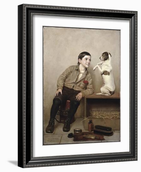 Begging-John George Brown-Framed Giclee Print