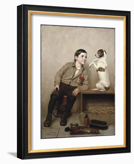 Begging-John George Brown-Framed Giclee Print