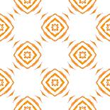 Ikat Repeating Swimwear Design. Orange Sublime Boho Chic Summer Design. Textile Ready Symmetrical P-Begin Again Studio-Stretched Canvas