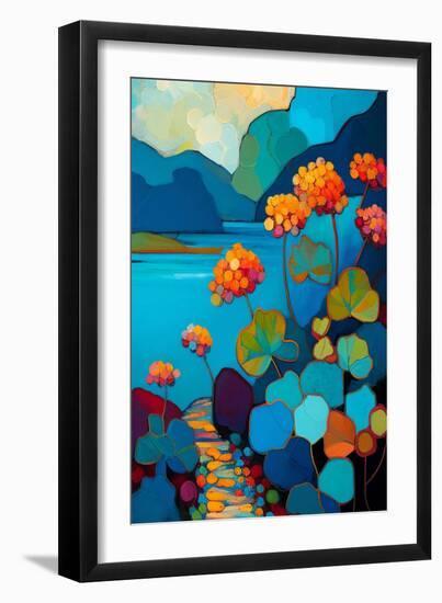 Begonia and Rolling Hills-Avril Anouilh-Framed Art Print