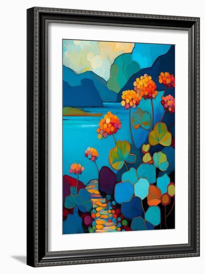 Begonia and Rolling Hills-Avril Anouilh-Framed Art Print