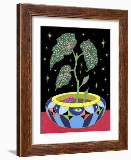 Begonia in a Pot, 2021 (Acrylic on Panel)-Tsz Kam-Framed Giclee Print