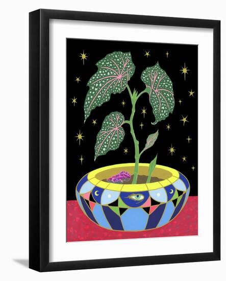 Begonia in a Pot, 2021 (Acrylic on Panel)-Tsz Kam-Framed Giclee Print