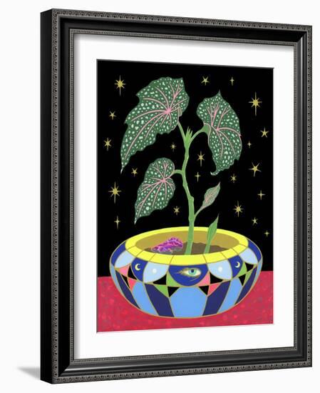 Begonia in a Pot, 2021 (Acrylic on Panel)-Tsz Kam-Framed Giclee Print