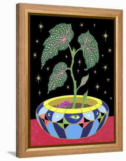 Begonia in a Pot, 2021 (Acrylic on Panel)-Tsz Kam-Framed Premier Image Canvas