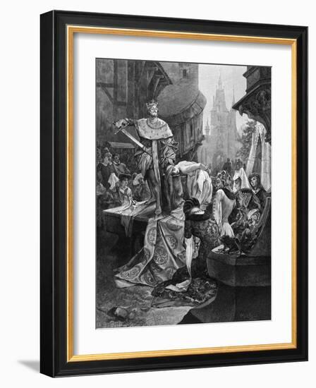 Beheading at Munster-Alphonse Mucha-Framed Art Print