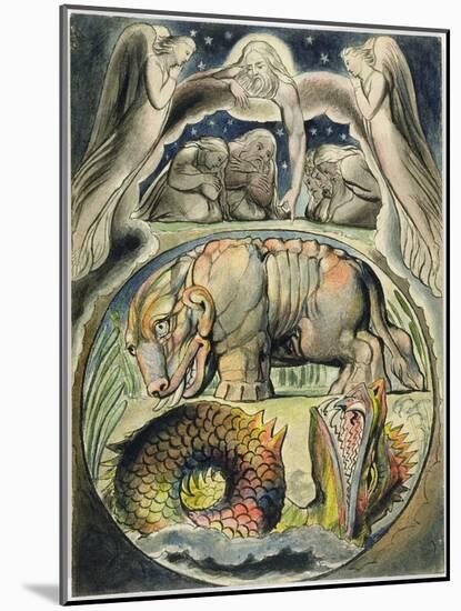 Behemoth and Leviathan, after William Blake (1757-1827) (Pen and Ink and W/C on Paper)-John Linnell-Mounted Giclee Print