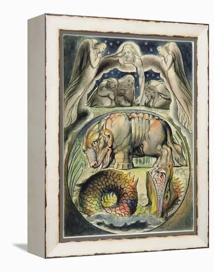 Behemoth and Leviathan, after William Blake (1757-1827) (Pen and Ink and W/C on Paper)-John Linnell-Framed Premier Image Canvas