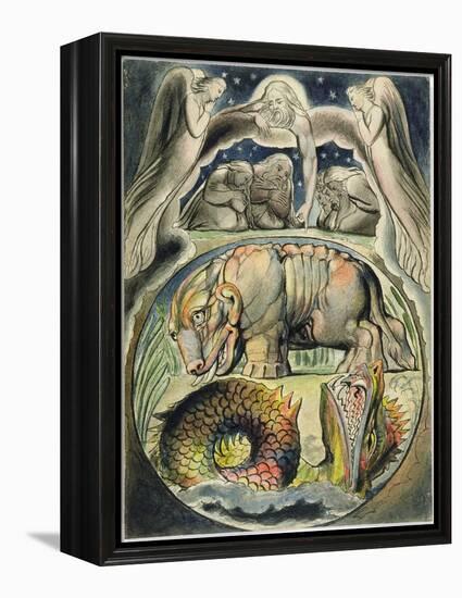 Behemoth and Leviathan, after William Blake (1757-1827) (Pen and Ink and W/C on Paper)-John Linnell-Framed Premier Image Canvas