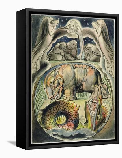 Behemoth and Leviathan, after William Blake (1757-1827) (Pen and Ink and W/C on Paper)-John Linnell-Framed Premier Image Canvas