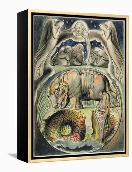 Behemoth and Leviathan, after William Blake (1757-1827) (Pen and Ink and W/C on Paper)-John Linnell-Framed Premier Image Canvas