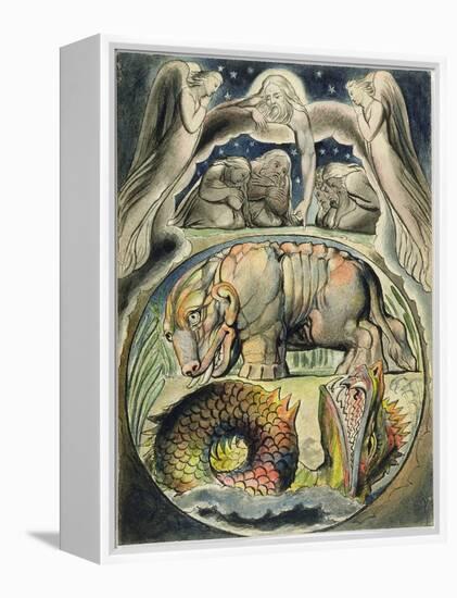 Behemoth and Leviathan, after William Blake (1757-1827) (Pen and Ink and W/C on Paper)-John Linnell-Framed Premier Image Canvas