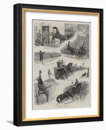 Behind a Scorcher-John Charles Dollman-Framed Giclee Print